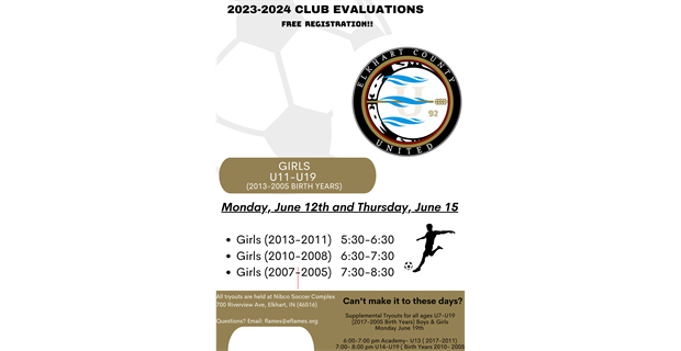 Girls U11-U19 June Evaluations