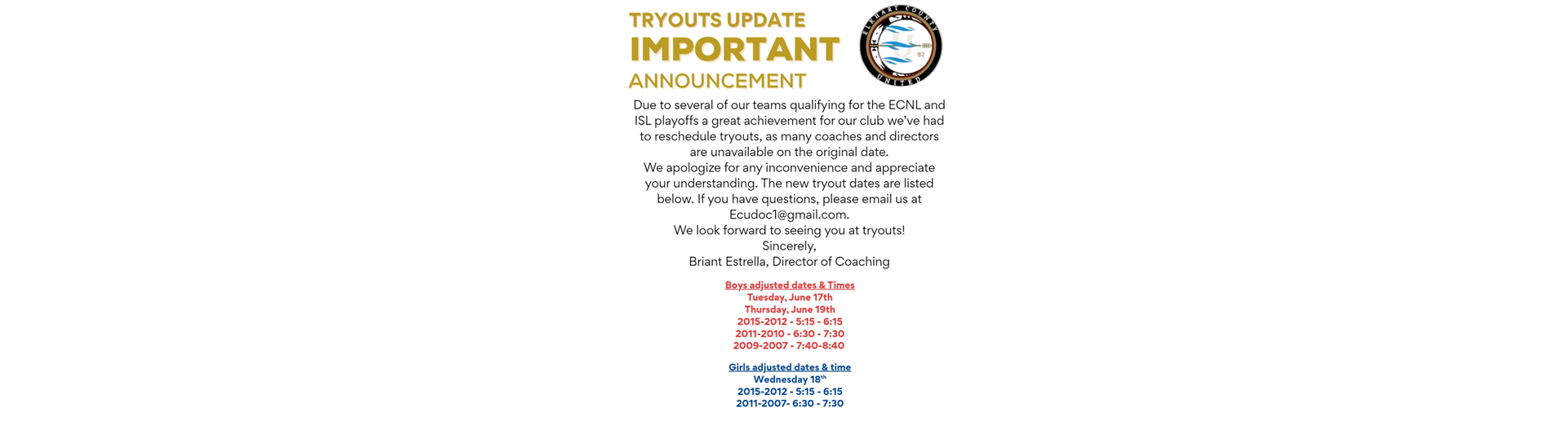 Evaluation Date Change